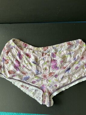Victoria's Secret Floral Cotton Sleep Shorts - Pink & Lavender